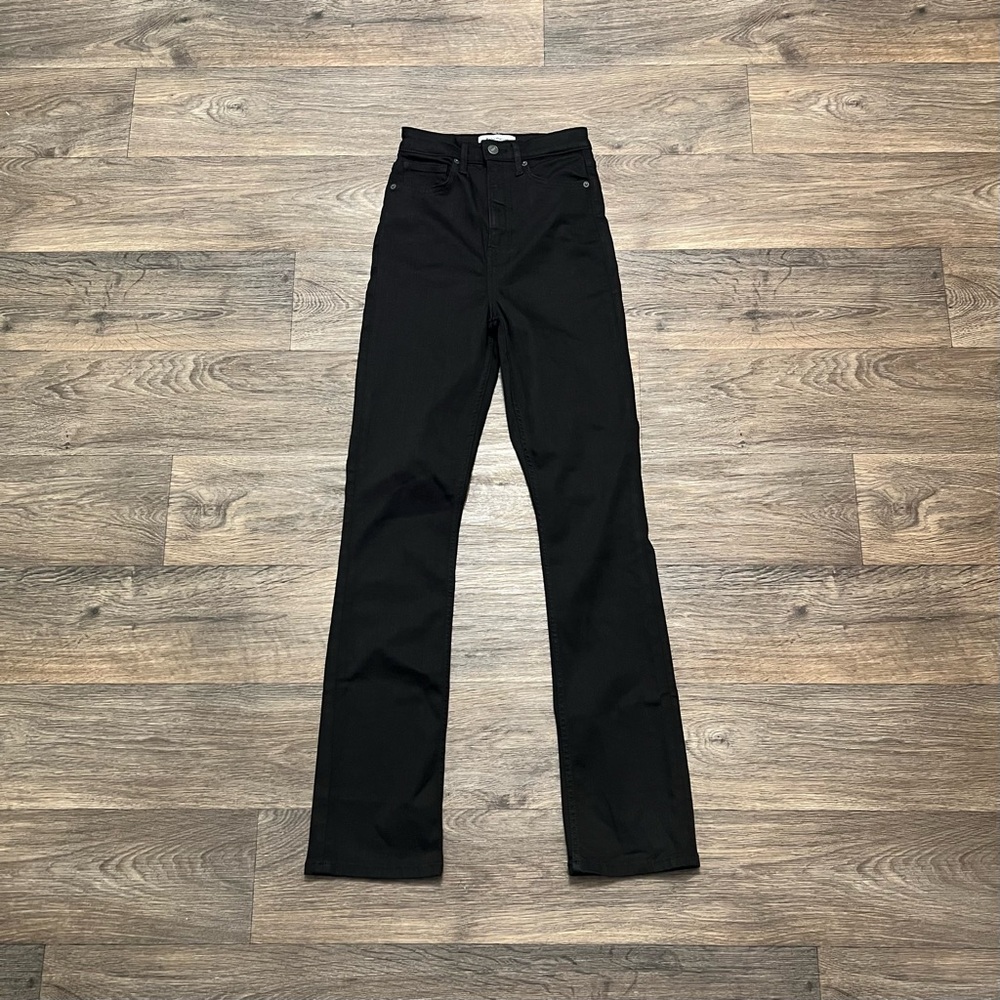 Reformation Wynn Ultra High Rise Slim Straight Jeans Black Size 26 - Picture 5 of 10